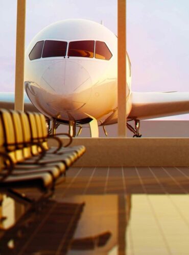 Morning flight empty airport